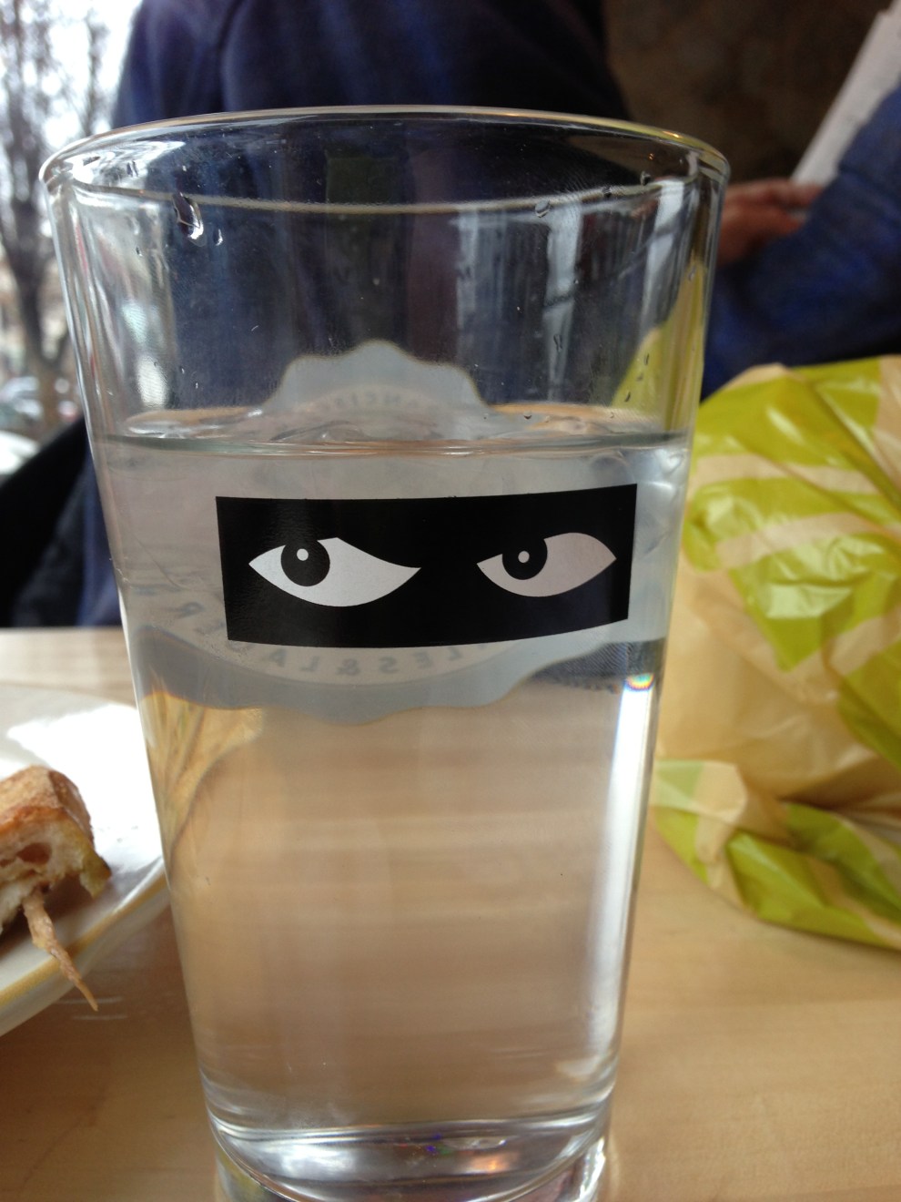 eyes on glass