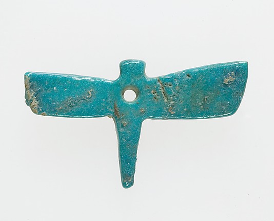 dragonfly amulet, egypt, 1640 bc, faience