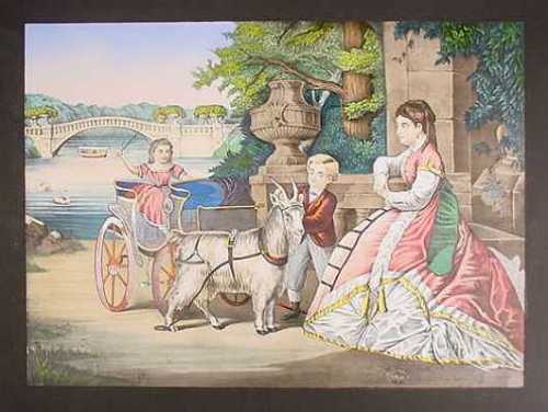 goatcart 1870 litho central park