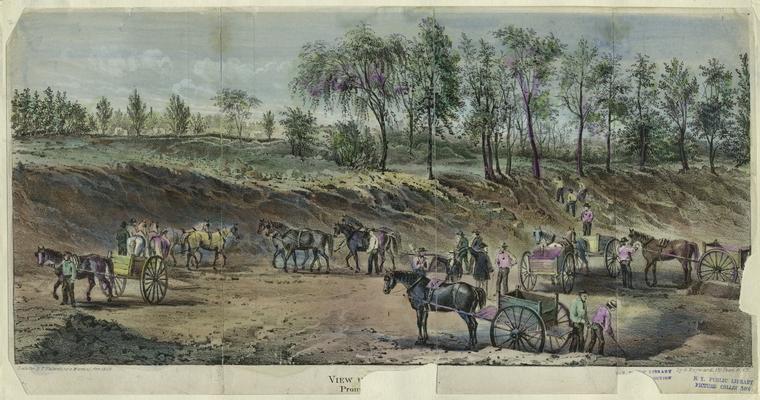 workers building central park